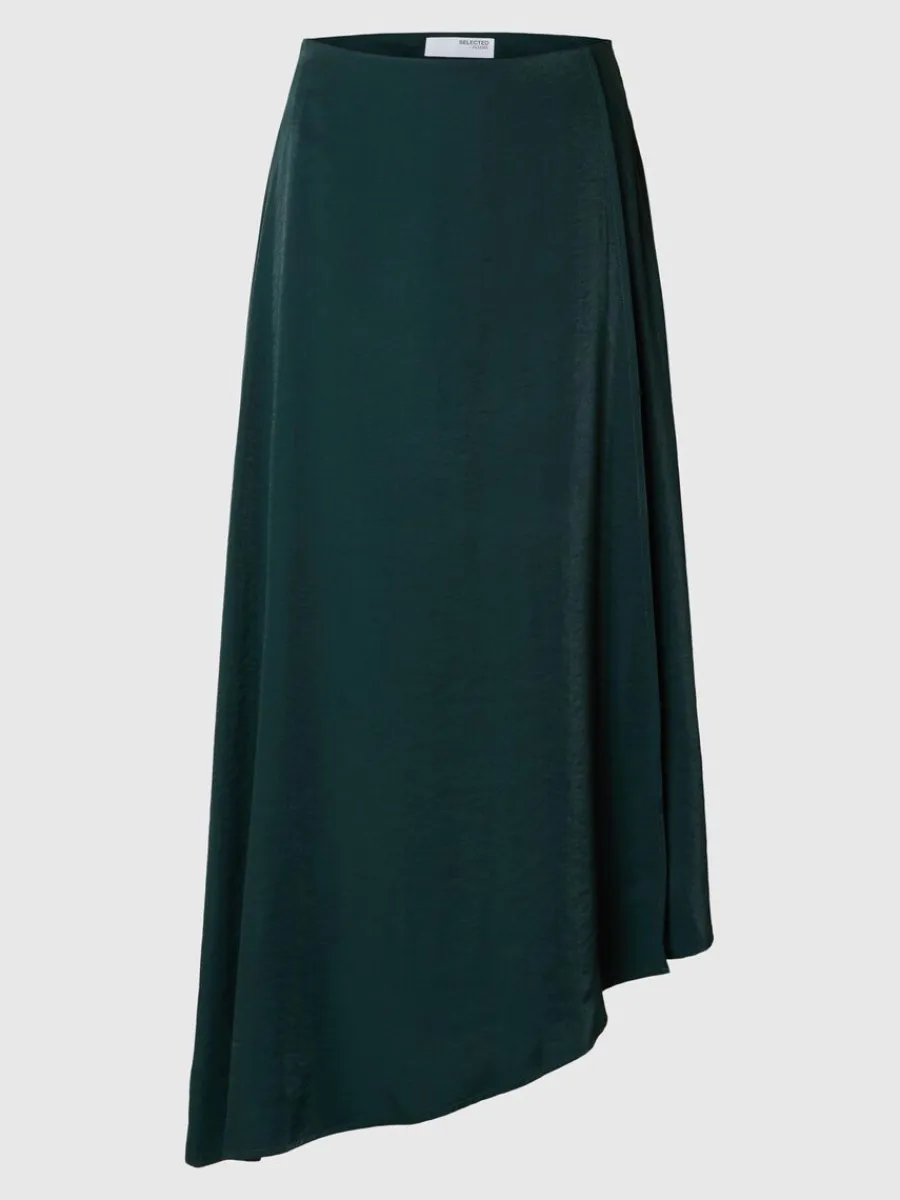 asymmetrisk_maxikjol_0.webp SELECTED ASYMMETRISK MAXIKJOL Green Best Sale