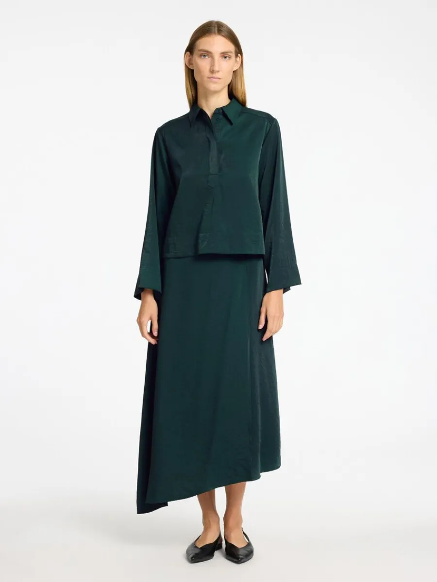 asymmetrisk_maxikjol_2.webp SELECTED ASYMMETRISK MAXIKJOL Green Best Sale