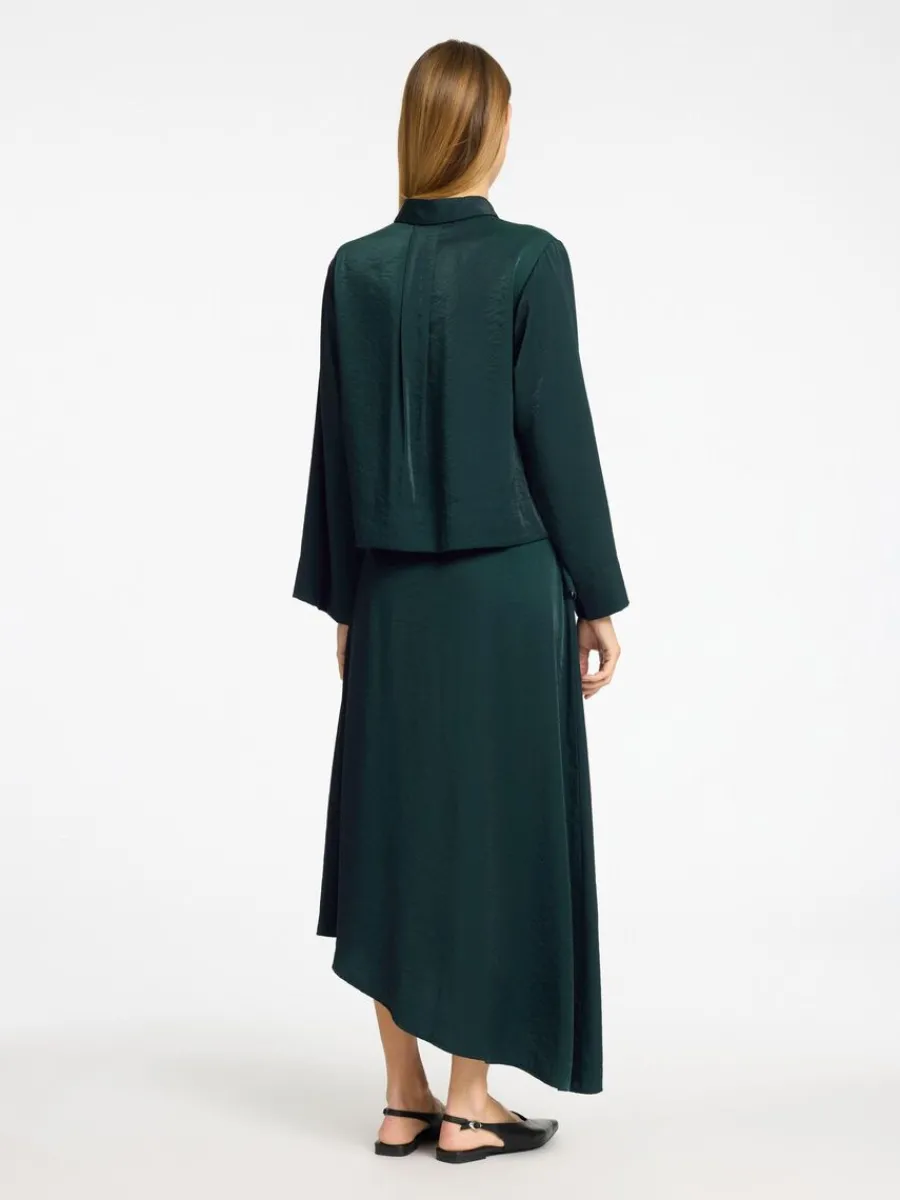 asymmetrisk_maxikjol_5.webp SELECTED ASYMMETRISK MAXIKJOL Green Best Sale