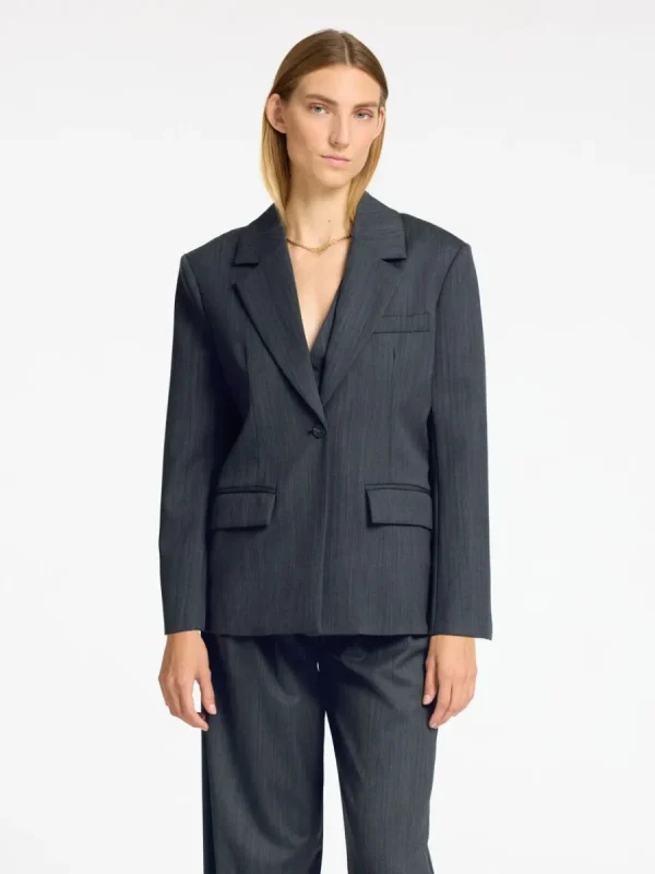 SELECTED ASYMMETRISK ÖVERDIMENSIONERAD KAVAJ Grey Hot