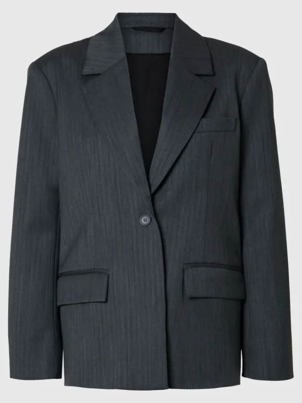 SELECTED ASYMMETRISK ÖVERDIMENSIONERAD KAVAJ Grey Hot