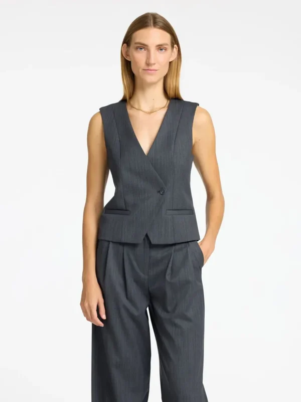 SELECTED ASYMMETRISK VÄST Grey Discount