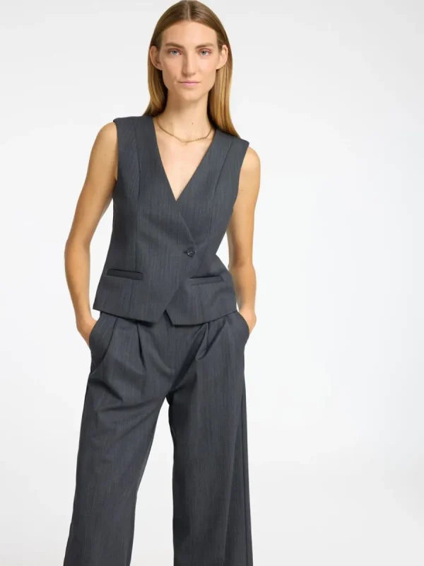 SELECTED ASYMMETRISK VÄST Grey Discount