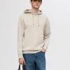 SELECTED AVSLAPPNAD HOODIE Beige Flash Sale