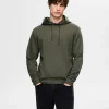 SELECTED AVSLAPPNAD HOODIE Green Outlet