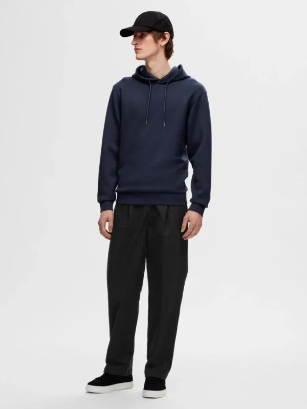 SELECTED AVSLAPPNAD HOODIE Blue Sale