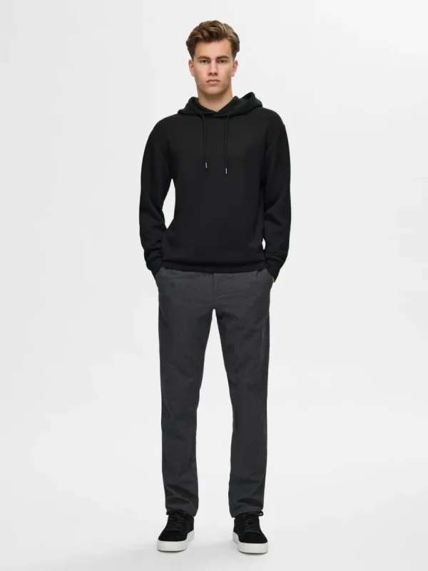 SELECTED AVSLAPPNAD HOODIE Black Cheap