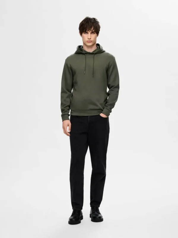 SELECTED AVSLAPPNAD HOODIE Green Outlet