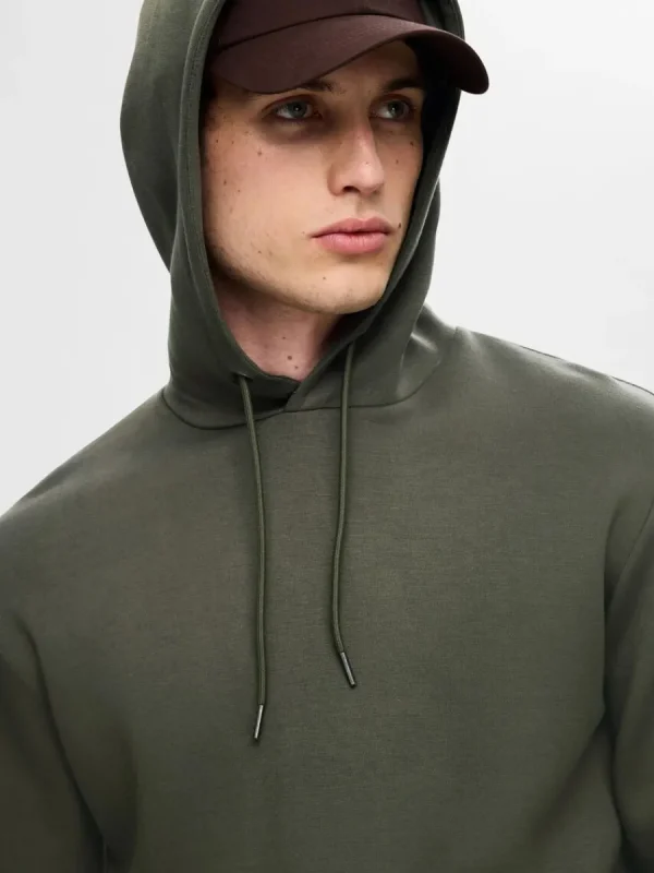 SELECTED AVSLAPPNAD HOODIE Green Outlet