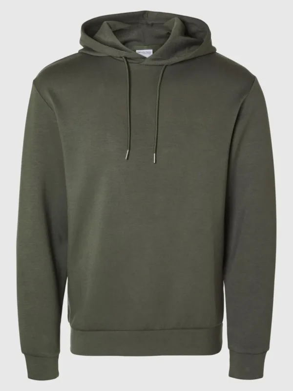 SELECTED AVSLAPPNAD HOODIE Green Outlet