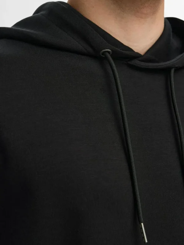 SELECTED AVSLAPPNAD HOODIE Black Cheap