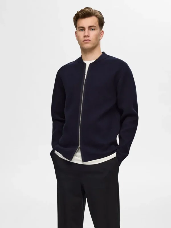 SELECTED AVSLAPPNAD KOFTA MED BLIXTLÅS Blue Best