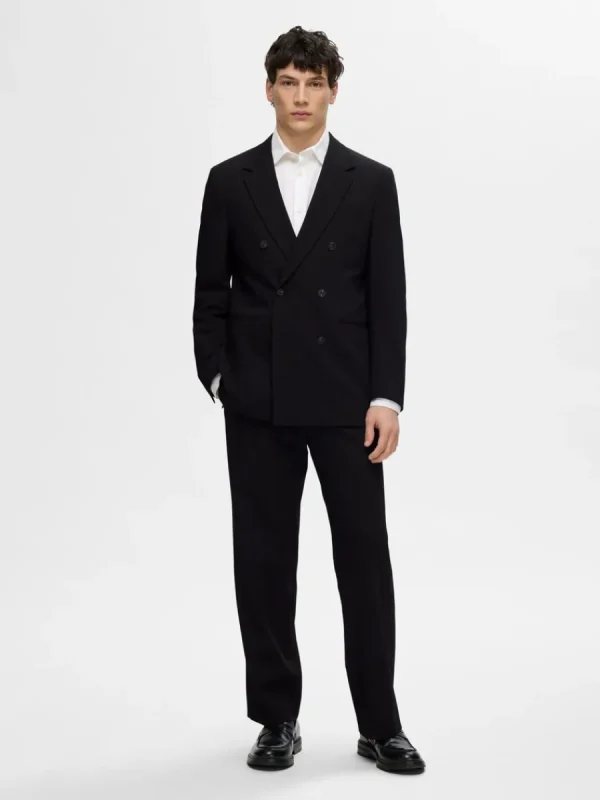 SELECTED AVSLAPPNAD PASSFORM DUBBELKNÄPPT KAVAJ Black Flash Sale