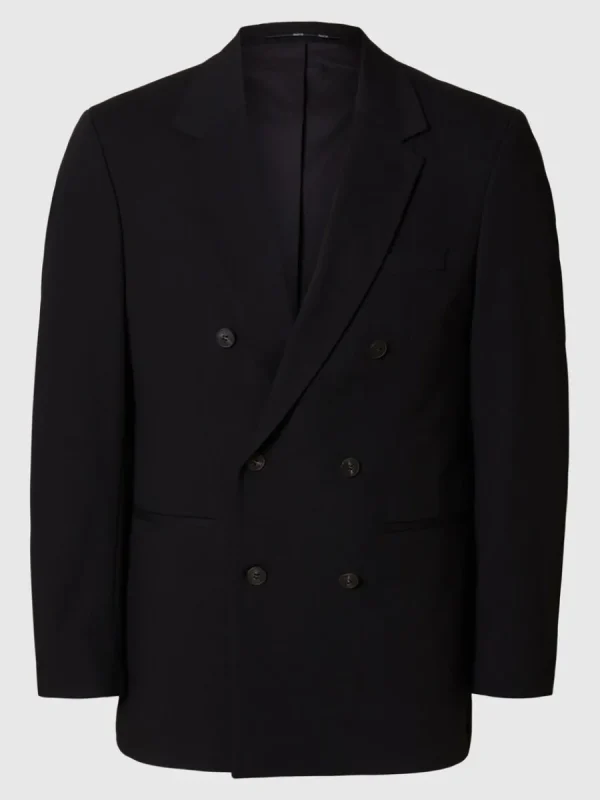 SELECTED AVSLAPPNAD PASSFORM DUBBELKNÄPPT KAVAJ Black Flash Sale