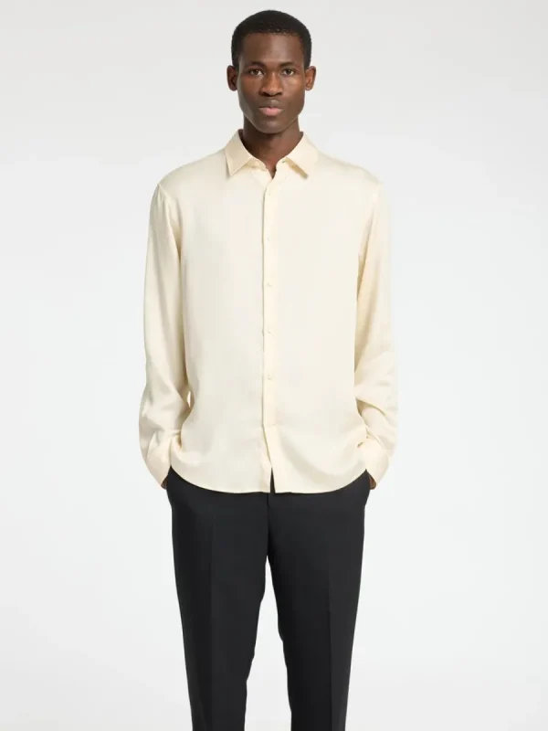 SELECTED AVSLAPPNAD PASSFORM SATINSKJORTA Beige Online