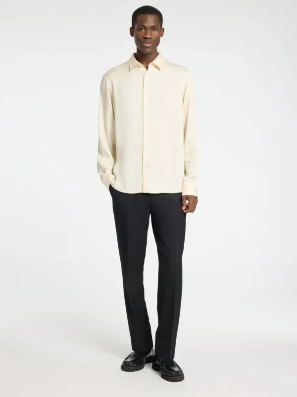 SELECTED AVSLAPPNAD PASSFORM SATINSKJORTA Beige Online