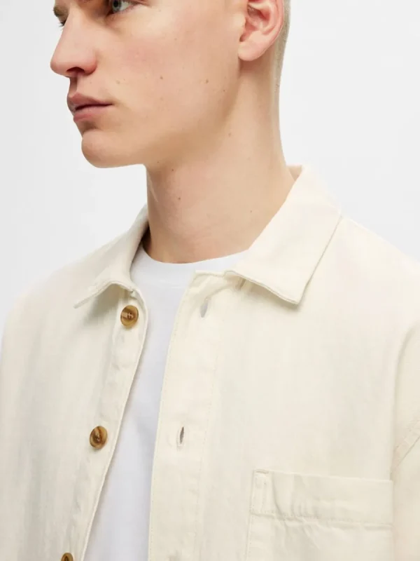 SELECTED AVSLAPPNAD PASSFORM SKJORTA Beige Cheap