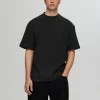 SELECTED AVSLAPPNAD PASSFORM VÅFFLAD T-SHIRT Black Clearance