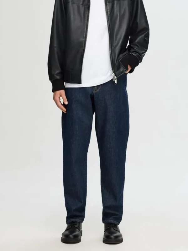 SELECTED 190 AVSMALNANDE JEANS MED NORMAL PASSFORM Blue Best Sale