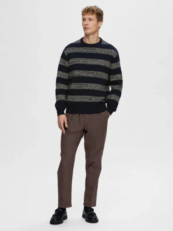 SELECTED AVSMALNANDE MED DRAGSNODD BYXOR Brown New