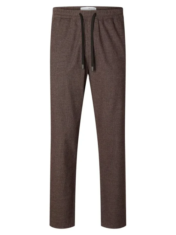 SELECTED AVSMALNANDE MED DRAGSNODD BYXOR Brown New