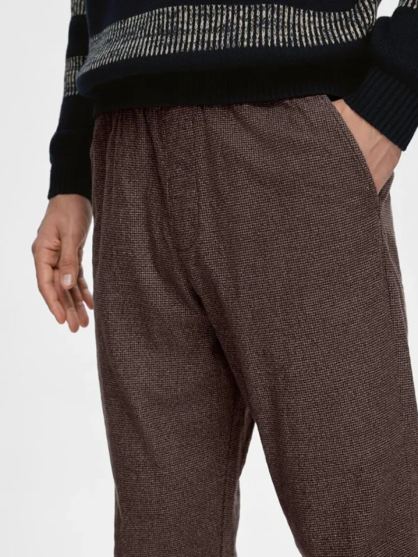 SELECTED AVSMALNANDE MED DRAGSNODD BYXOR Brown New