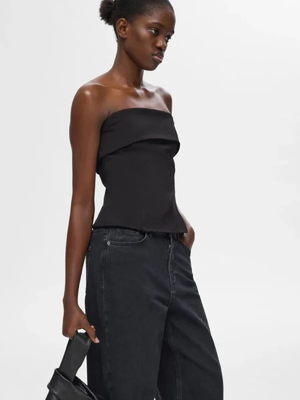 SELECTED AXELBANDSLÖS TOPP Black Best Sale