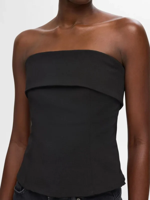 SELECTED AXELBANDSLÖS TOPP Black Best Sale