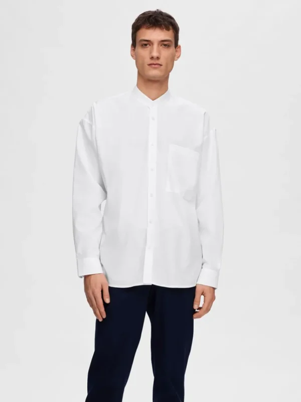 SELECTED BANDPRYDD KRAGE SKJORTA White Online