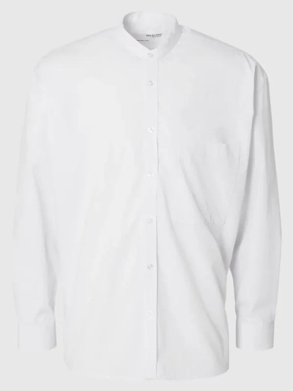 SELECTED BANDPRYDD KRAGE SKJORTA White Online