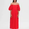 SELECTED BARAXLAD MAXIKLÄNNING Red Online