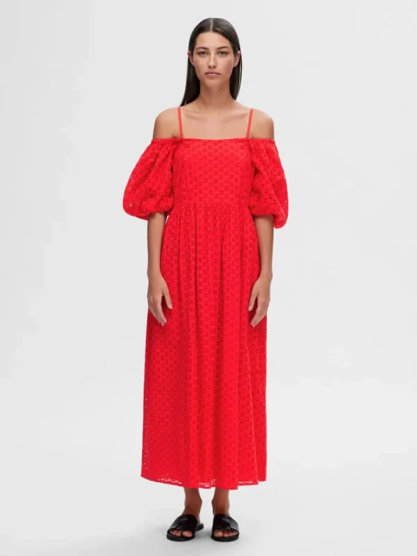 SELECTED BARAXLAD MAXIKLÄNNING Red Online