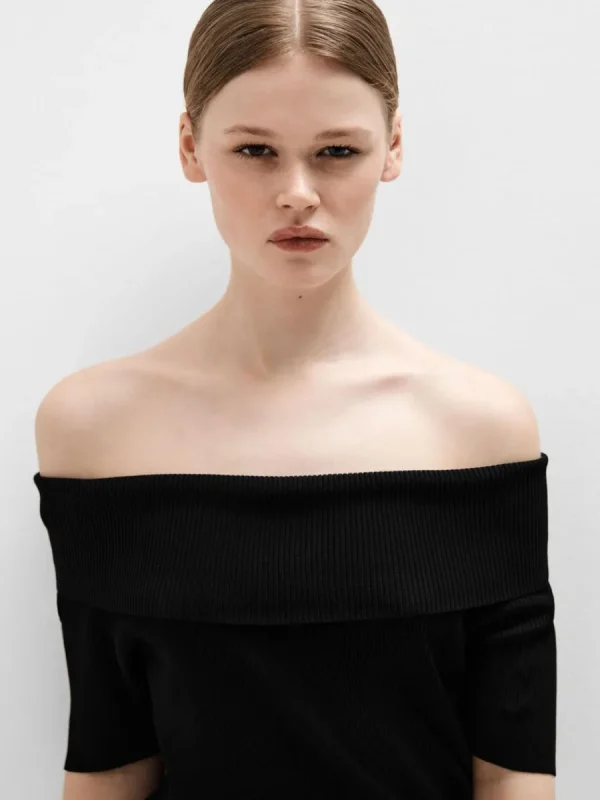 SELECTED BARAXLAD STICKAD TOPP Black New