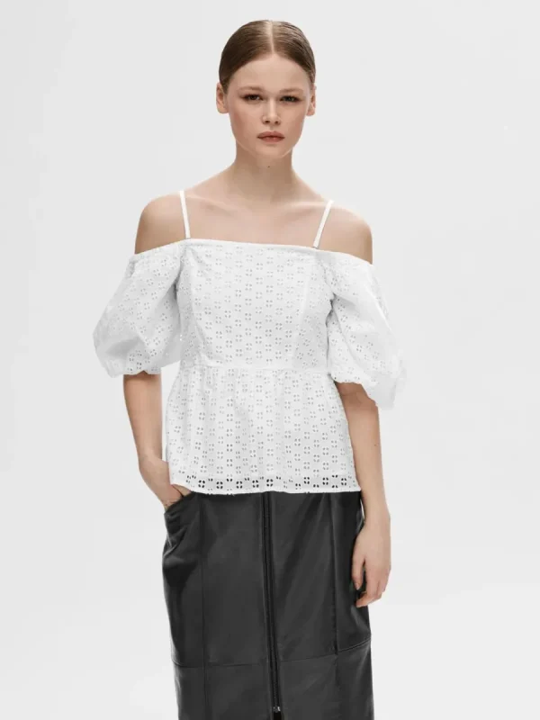 SELECTED BARAXLAD TOPP White Fashion