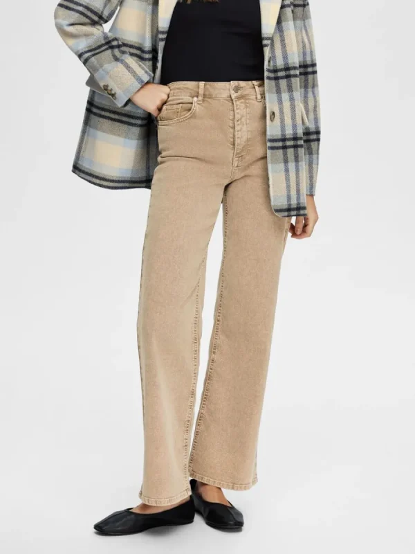 SELECTED VIDA JEANS Beige Shop