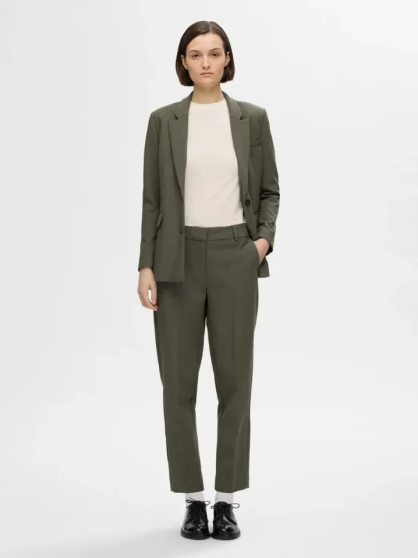 SELECTED BESKURNA AVSMALNANDE BYXOR Green Cheap