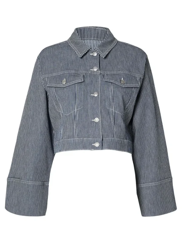 SELECTED BESKURNA JEANSJACKA Blue Best
