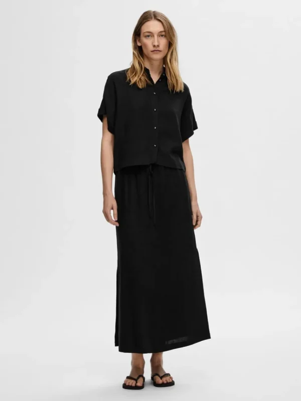 SELECTED BESKURNA KORTÄRMAD SKJORTA Black Shop