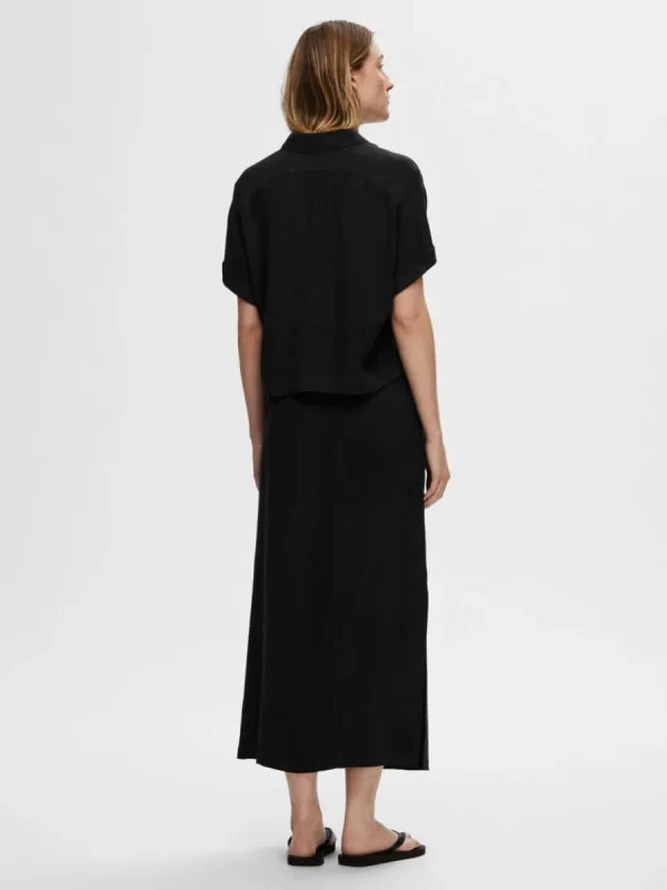 SELECTED BESKURNA KORTÄRMAD SKJORTA Black Shop