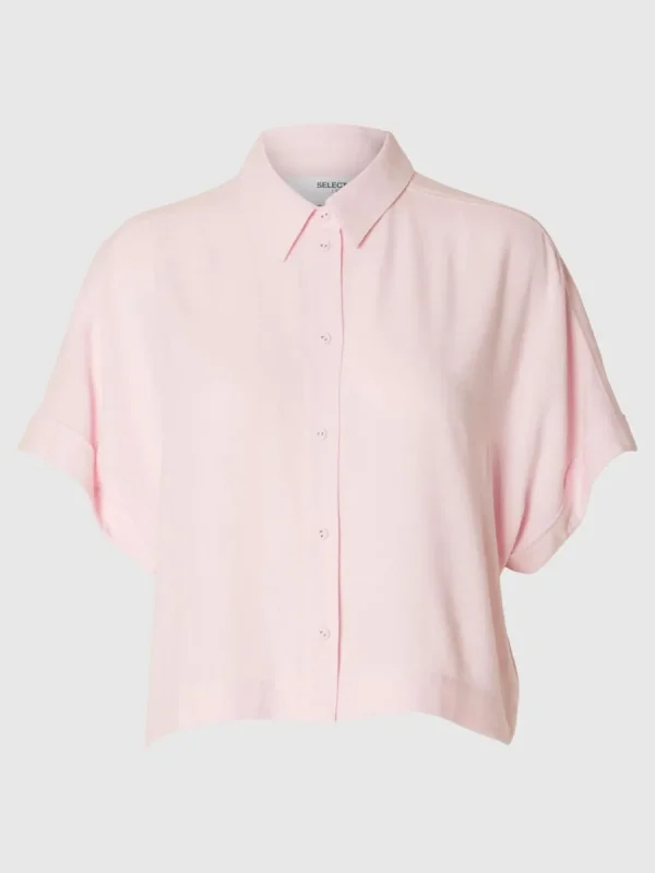 SELECTED BESKURNA KORTÄRMAD SKJORTA Pink Hot
