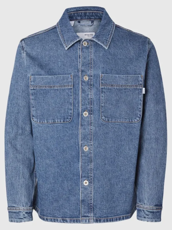 SELECTED BLÅ DENIM ÖVERSKJORTA Blue Hot