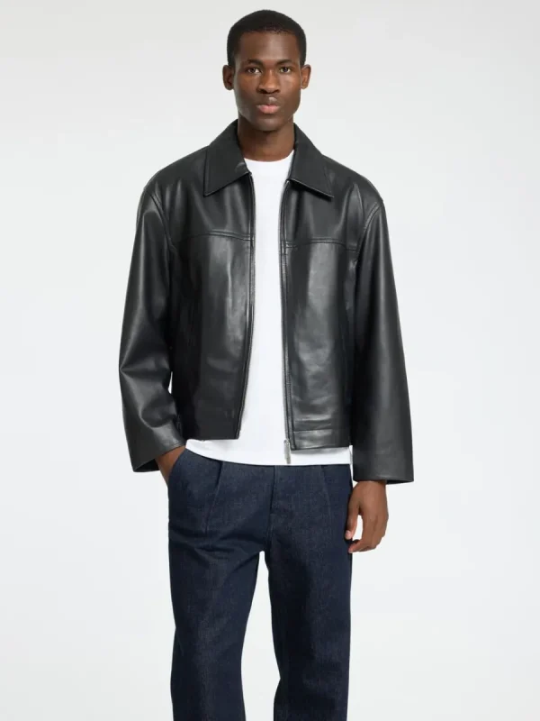 SELECTED BLIXTLÅS LÄDERJACKA Black Clearance