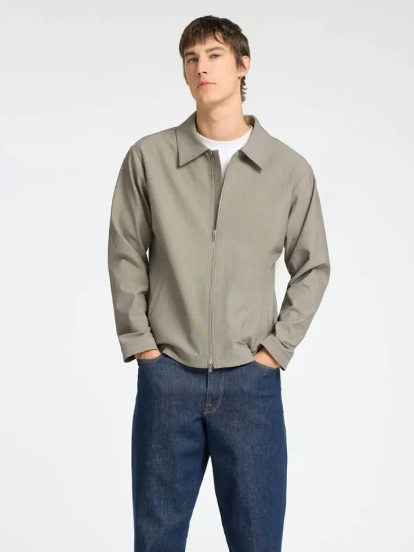 SELECTED BLIXTLÅSFÖRSEDD JACKA Beige Clearance