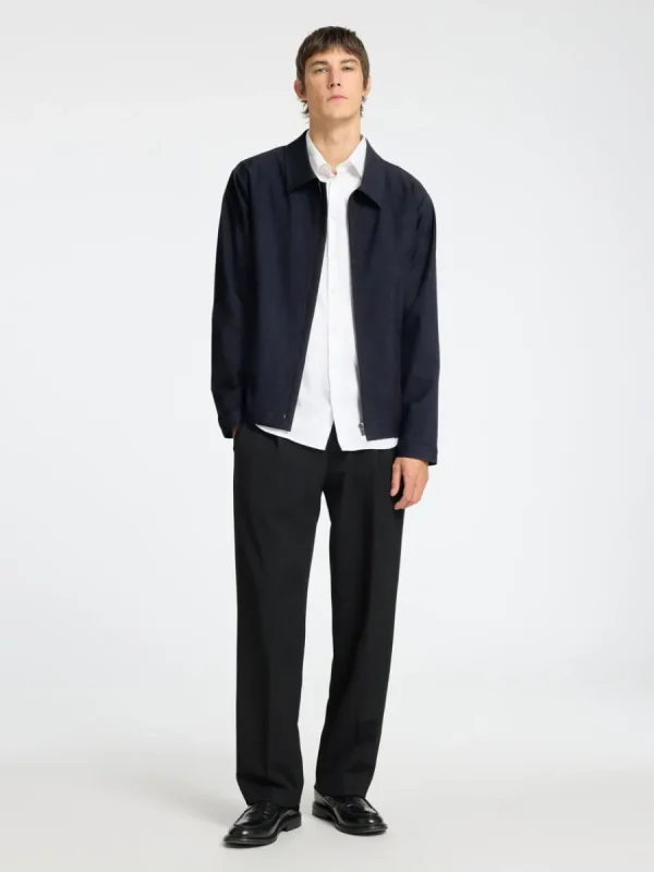 SELECTED BLIXTLÅSFÖRSEDD JACKA Blue Shop