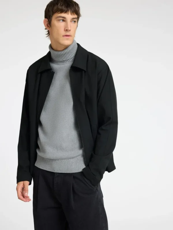 SELECTED BLIXTLÅSFÖRSEDD JACKA Black Hot