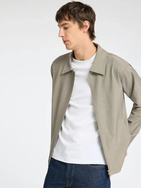 SELECTED BLIXTLÅSFÖRSEDD JACKA Beige Clearance
