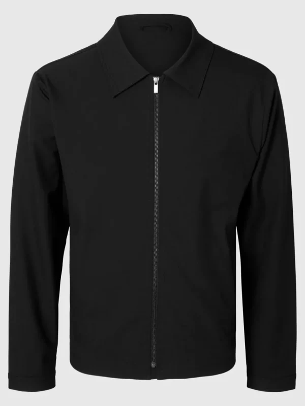 SELECTED BLIXTLÅSFÖRSEDD JACKA Black Hot