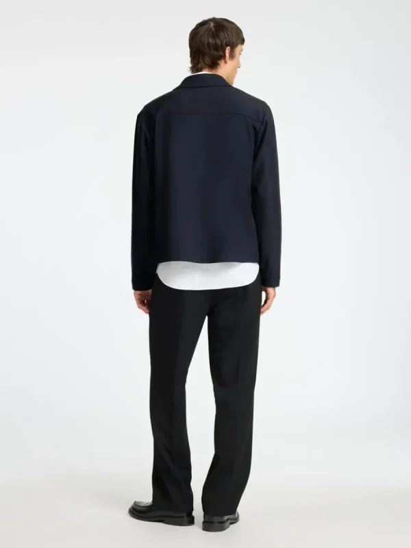 SELECTED BLIXTLÅSFÖRSEDD JACKA Blue Shop