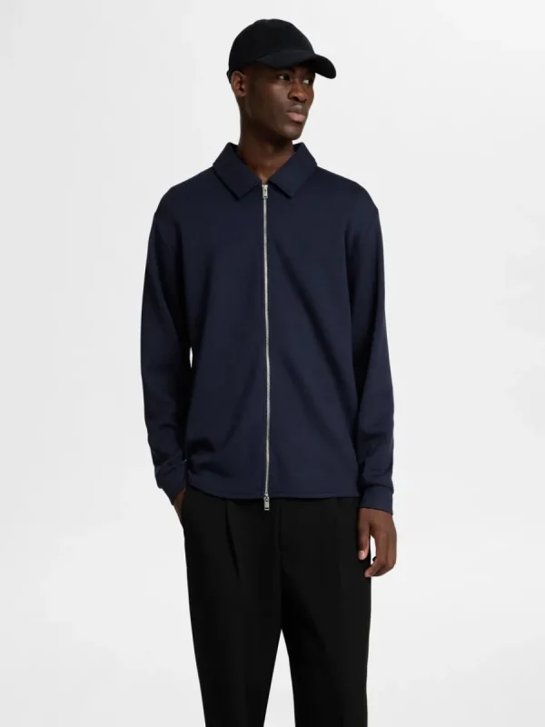 SELECTED BLIXTLÅSFÖRSEDD KOFTA Blue Cheap