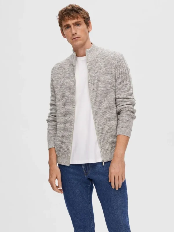 SELECTED BLIXTLÅSFÖRSEDD KOFTA Grey Flash Sale